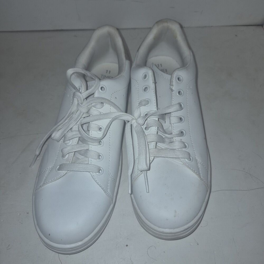 Time And True Memory Foam White Sneakers Faded Gold Back Guard Size 11 22S32